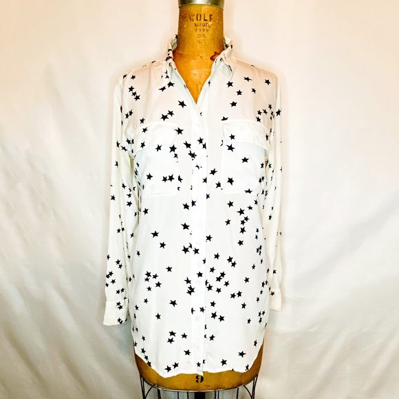 Equipment Star Print Long Sleeve Silk Blouse - Picture 6 of 10